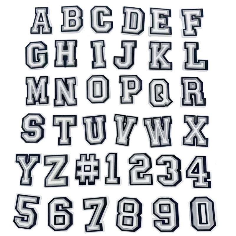 Jibbiz สําหรับ Crocs รองเท้า Charms รองเท้าแตะ DIY Clogs สี 26 ตัวอักษร AZ จํานวนผสมรองเท้า Aceessories Fit Pin ตกแต่งหัวเข็มขัดของขวัญ 1 ชิ้น