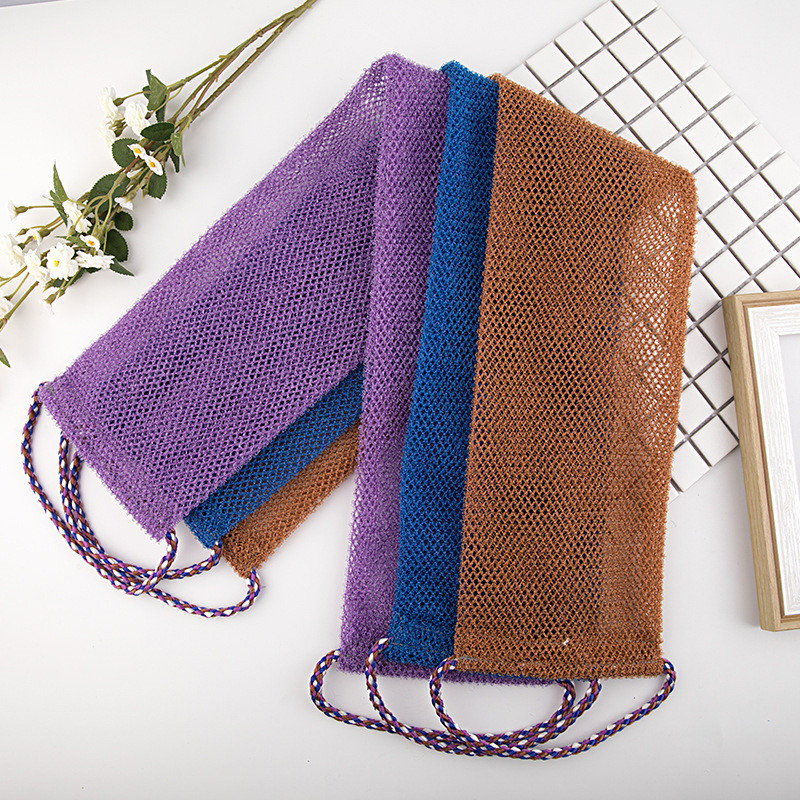 แอฟริกันฟองน้ําอาบน้ําสุทธิ, 14x77 ซม.แอฟริกันสุทธิยาว Bath Net ฟองน้ํา Exfoliating Shower Body Scru