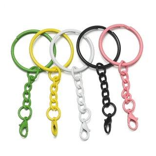 St. kunkka 5 ชิ้น/10 ชิ้นสีเหล็กพวงกุญแจ Lobster Clasp พร้อมแหวน Twist Chain รูรับแสงสําหรับ DIY พวงกุญแจกุญแจรถอุปกรณ์เอกสารทํา