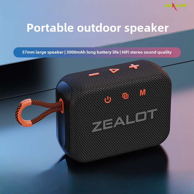 Zealot ลําโพง Bluetooth ใหม่ S75 ตะขอภายนอกในครัวเรือน ลําโพงผ้าขนาดเล็กกันน้ําแบบพกพา