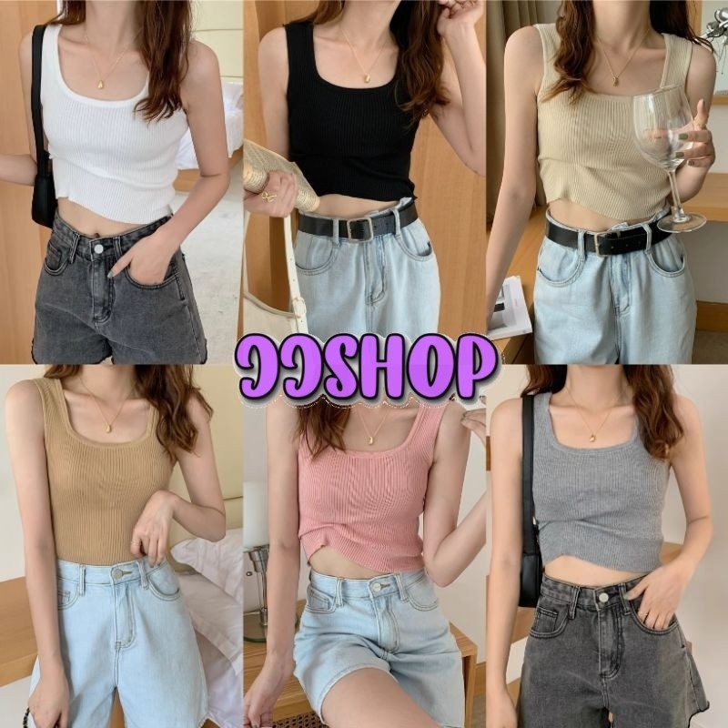 JJ Shop​💜​พร้อมส่ง เสื้อกล้ามไหมพรม ดีเทลผ้าร่องใส่สบาย “28019” -C