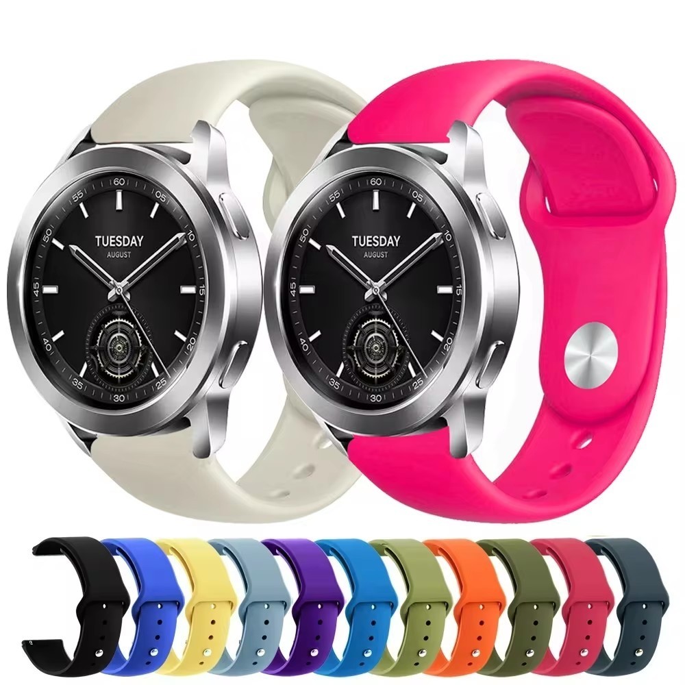 22 มม.กีฬานาฬิกาซิลิโคนสําหรับ Xiaomi Mi นาฬิกา Global & Xiaomi นาฬิกา S3 S2 S1/S1 Pro Watch2 Pro สมาร์ทนาฬิกาสร้อยข้อมือสายรัดข้อมือ