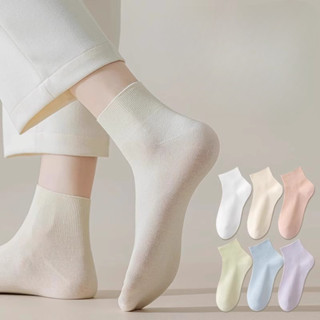 ถุงเท้าสีขาวฤดูร้อนสําหรับผู้หญิงบางดูดซับเหงื่อระบายอากาศ ถ…