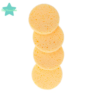[BigHouseSea] 4 ชิ้น/เซ็ตที่มีประโยชน์ Soft Puff Face Makeup Remover ทําความสะอาดซักผ้าฟองน้ํา Pad ใหม่