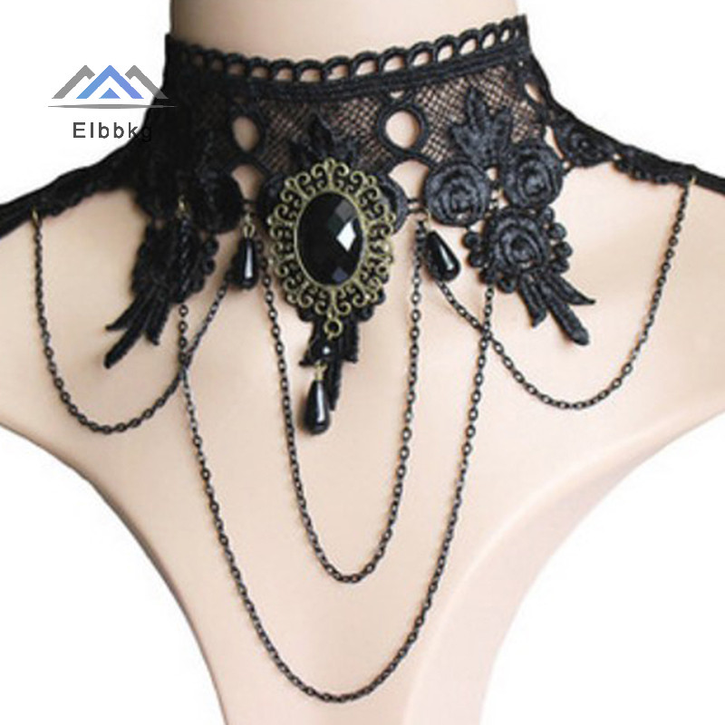 Eibbkg 1 ชิ้น Vintage Choker สร้อยคอเครื่องประดับโกธิคสร้อยคอและจี้สร้อยคอปลอมลดราคา