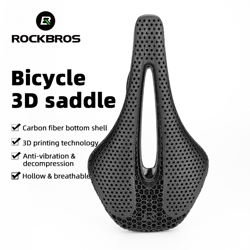 Rockbros 3D การพิมพ์จักรยานอานเบาะคาร์บอน Fibre น้ําหนักเบา Streamline แผนที่จักรยานอานรังผึ้งตาข่ายกันกระแทก Hollow Breathable Professional จักรยานอุปกรณ์เสริม