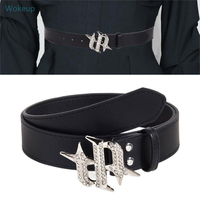Wake Blingbling เข็มขัดเอว Studded Heavy Duty Jeweled เข็มขัด Livehouse Punk เอว Chain Gothic ที่สวยงาม Rhinestones