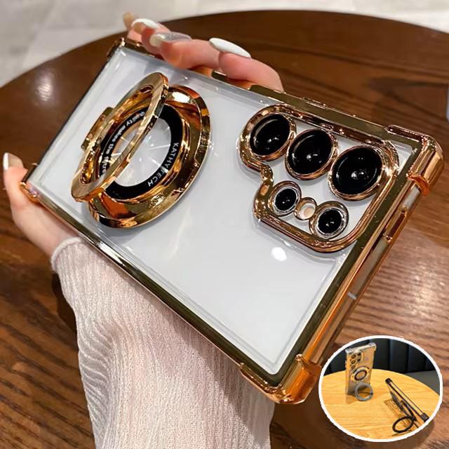 สินค้าขายด เคสโทรศัพท์ฉากยึดแม่เหล็กโปร่งใส สุดหรูสำหรับS24บวก S23 S22มากบวก S23 FE เคสเคสกันกระแทกมือถือ.ส่งจากไทย24ชม