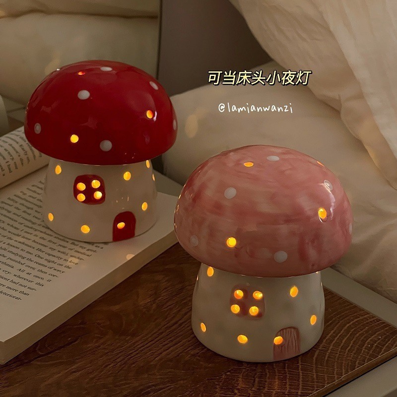 Creative เห็ด Night Light ห้องนอน Bedlight Dreamy เซรามิคของขวัญวันเกิด