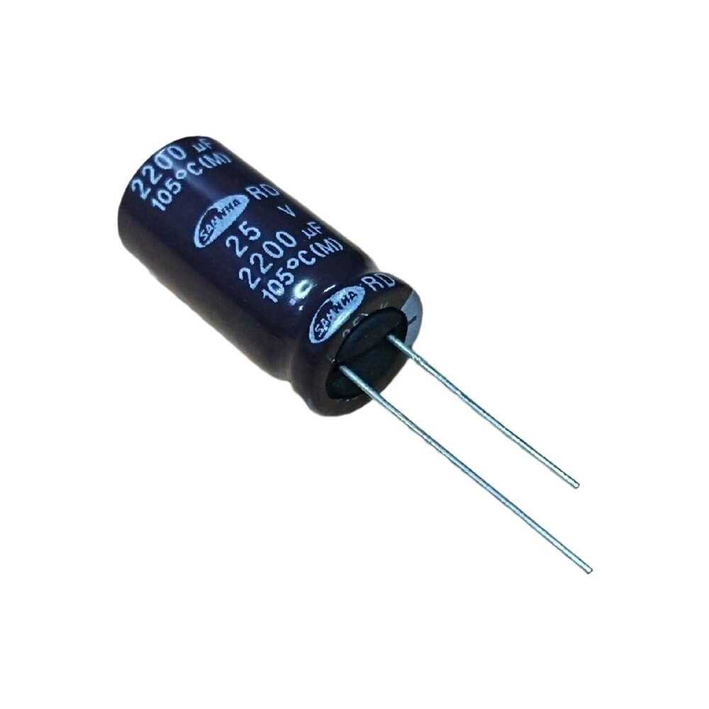 C 2200uF 25V 105°C Capacitor คาปาซิเตอร์ ขนาด 12.5x25 mm. ยี่ห้อ Samyoung