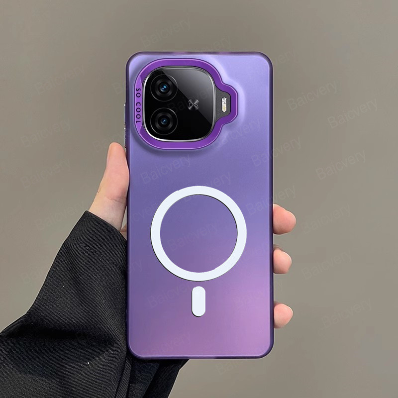 สําหรับ VIVO IQOO Z9 Turbo / Z9 5G กรณีแฟชั่นหรูหรา IMD ปลอกรองรับเครื่องชาร์จไร้สายแม่เหล็ก - รูปที่ 3