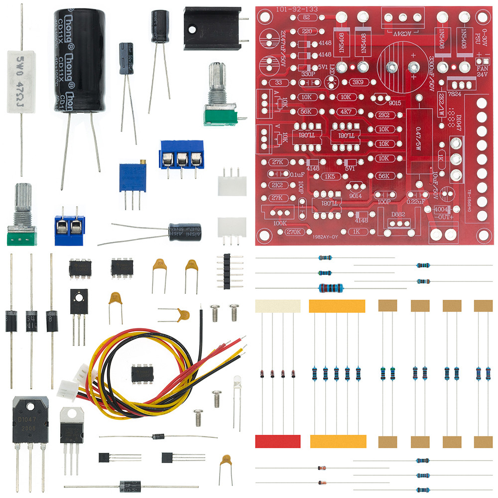 0-30V 2mA-3A DC Regulated Power Supply DIY Kit Continuously Adjustable Current Limiting Protection V