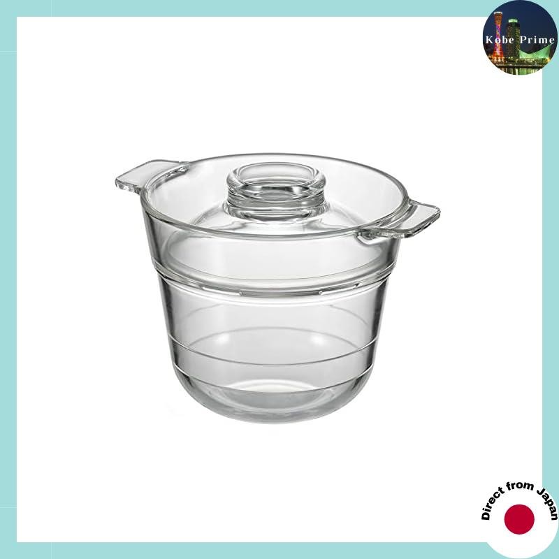 HARIO Glass Microwave Rice Cooker 0.5-2 Cups Clear/Black