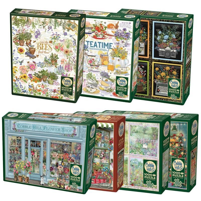 Ready Stockcanada Cobble Hill จิ๊กซอว์ปริศนา 1000 ชิ้น 40011 Christmas Flower Shop ของเล่นเพื่อการศึกษาฟรีกาวปริศนา
