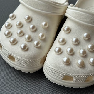 INS ไข่มุกรอบลูกปัดแฟชั่นรองเท้าแตะอุปกรณ์เสริม DIY Pins INS รองเท้าอุปกรณ์เสริมตกแต่งน่ารัก DIY อุปกรณ์เสริมรองเท้าหัวเข็มขัดตกแต่ง