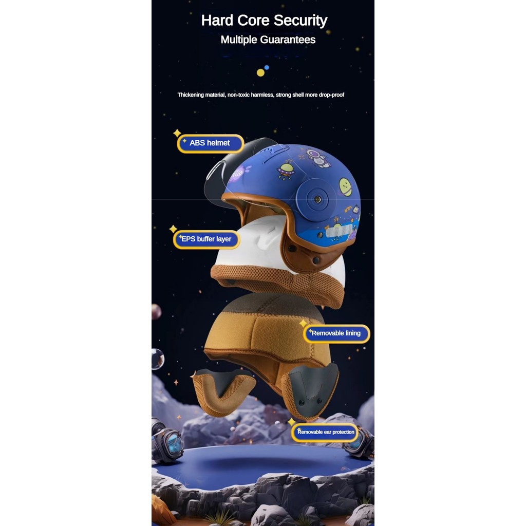 หมวกกันน็อคมอเตอร์ไซค์หมวกกันน็อคการ์ตูนเด็ก - รูปที่ 4