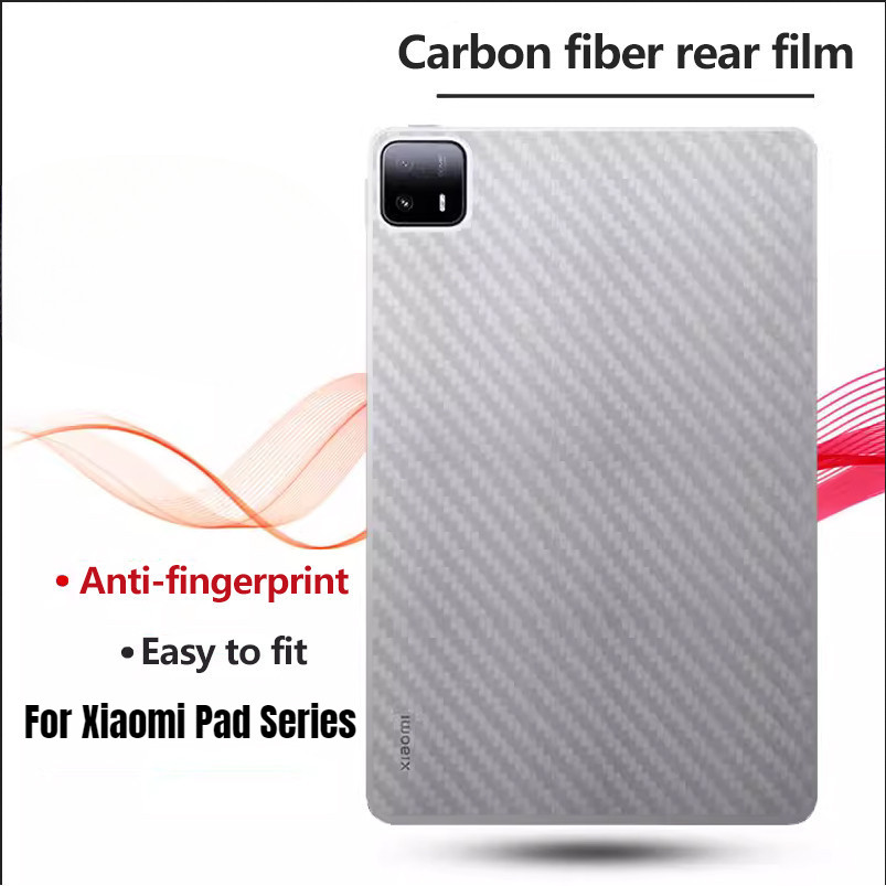 ฟิล์มคาร์บอนไฟเบอร์ด้านหลังสําหรับ Xiaomi Pad 6S Pro 12.1 Poco Pad Mipad 6 5Pro ฟิล์มป้องกันหน้าจอสําหรับ Redmi Pad SE 8.7 4G 11 10.61 Pad Pro 12.1