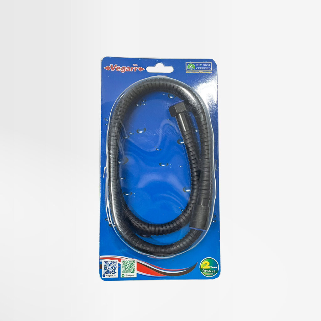 VEGARR สายฝักบัวสแตนเลส VC120B 120 ซม. สีดำ