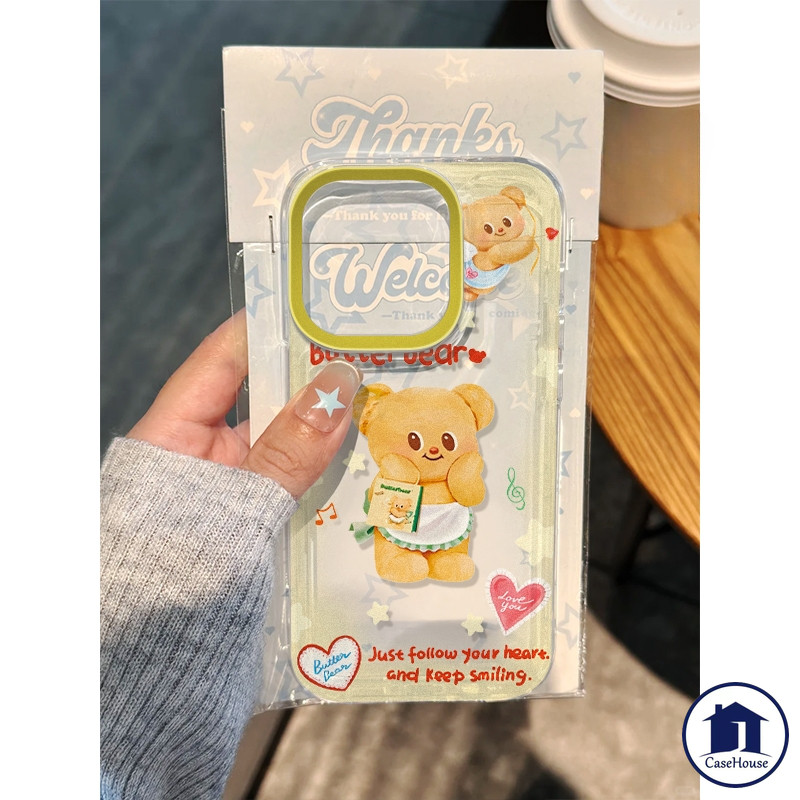 เคสใสนิ่มลายหมีเนยสุดน่ารัก เข้ากันได้กับ Samsung A05 A15 A54 A05s A14 A03s A23 A32 A12 A24 A53 M12 A52 A34 A02s A50 A52