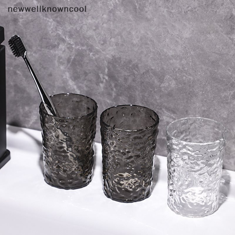 ใหม่wellknowncool พลาสติกน้ํายาบ้วนปากแปรงสีฟันถ้วย Handle Home Bathroom Tumblers แบบพกพาแก้วโปร่งใสผู้ถือแปรงสีฟัน AAD