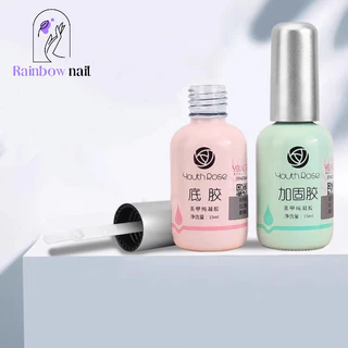 Youth Rose เบสท็อป​ กุหลาบ เบสกุหลาบ ท็อปเจล เคลือบเล็บเจล เบสโค้ท ท็อปโคทเล็บ15ml/ขวด