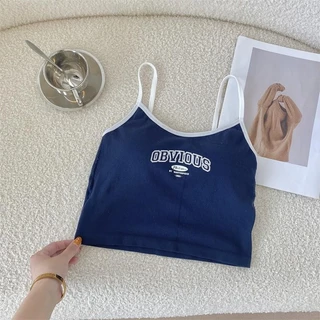 เสื้อสายเดี่ยว เสื้อครอป สายฝอ สาวอวบใส่ได้ เนื้อผ้าฝ้ายพิมพ์ลาย ผ้านิ่ม ยืดได้เยอะ