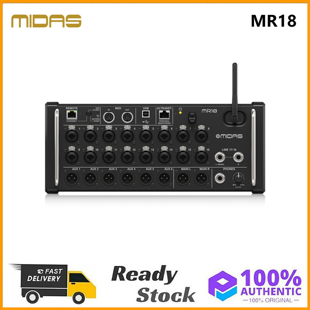 Midas MR18 มิกเซอร์กีต้าร์ดิจิตอล 18 ช่อง