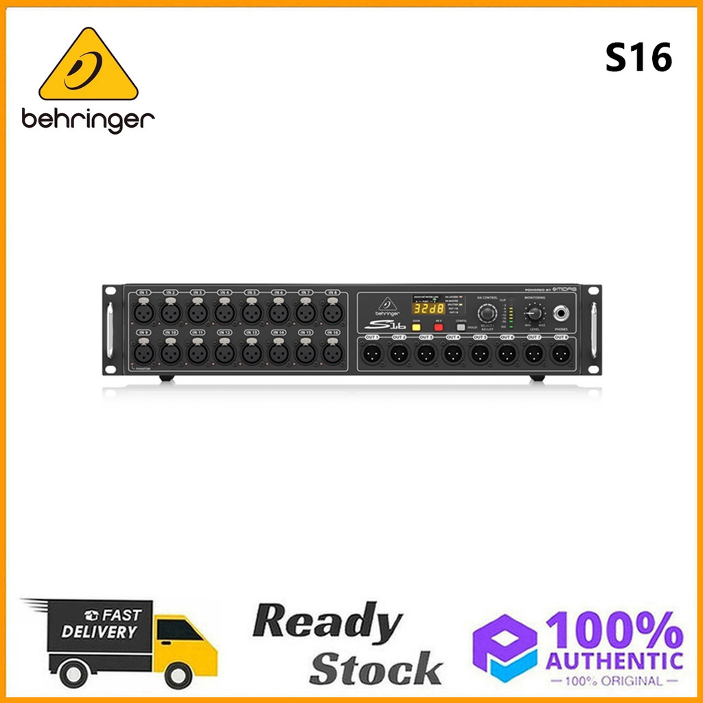 Behringer S16 Digital Stagebox with 16 Remote-Controllable Midas Preamps 8 Outputs and AES50 Network