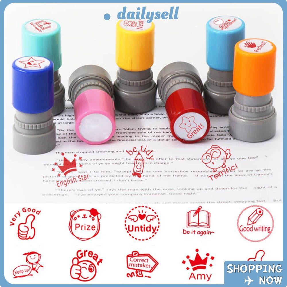 Daily Commentary stamp Lightsitive Chapter Office & School Supplies แสตมป์การ์ตูน Self-ink ของเล่นเด็กแสตมป์นักเรียนการสอนแสตมป์