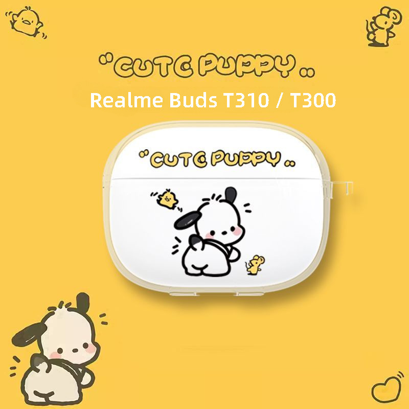 เคสหูฟังสําหรับ Realme Buds T310 / T300, ฝาครอบหูฟังแบบใสซิลิโคนเหลว