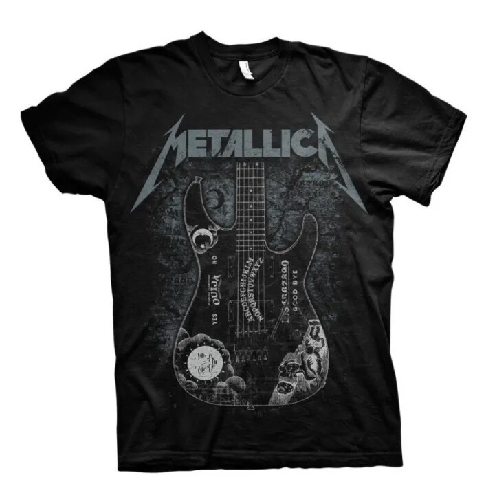 Kaos Gildan - Kirk Hammett Metallica กีตาร์ James Hetfield เสื้อยืดผู้ชายผ้าฝ้ายเสื้อยืดแขนสั้น Tee Tops S-5XL