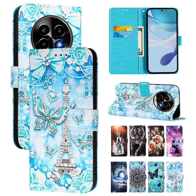 ปลอกสําหรับrealme 13 Pro 5G RMX3990 กรณีแฟชั่นทาสีพลิกเคสโทรศัพท์สําหรับRealme 13 Pro + 5G RMX3921 Realme 12X 11X 11 13 + 12 + 12 Pro + 5Gกรณีแม่เหล็กกระเป๋าสตางค์หนังปกหนังสือ