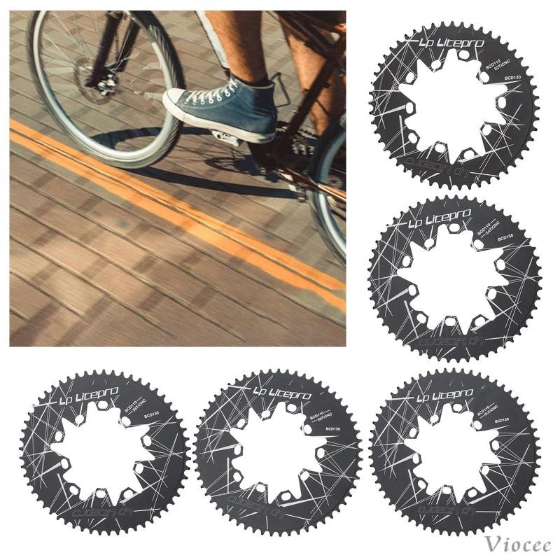 [Viocee] จักรยานพับวงรี Chainwheel อลูมิเนียมอัลลอยด์ 52- 110/130BCD แผ่นคู่มือโซ่น้ําหนักเบา