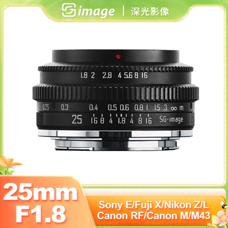 SG Image 25mm F1.8  รูรับแสงขนาดใหญ่เลนส์สําหรับ Sony E Nikon Z Canon R Sigma Leica L Canon EOS M43 