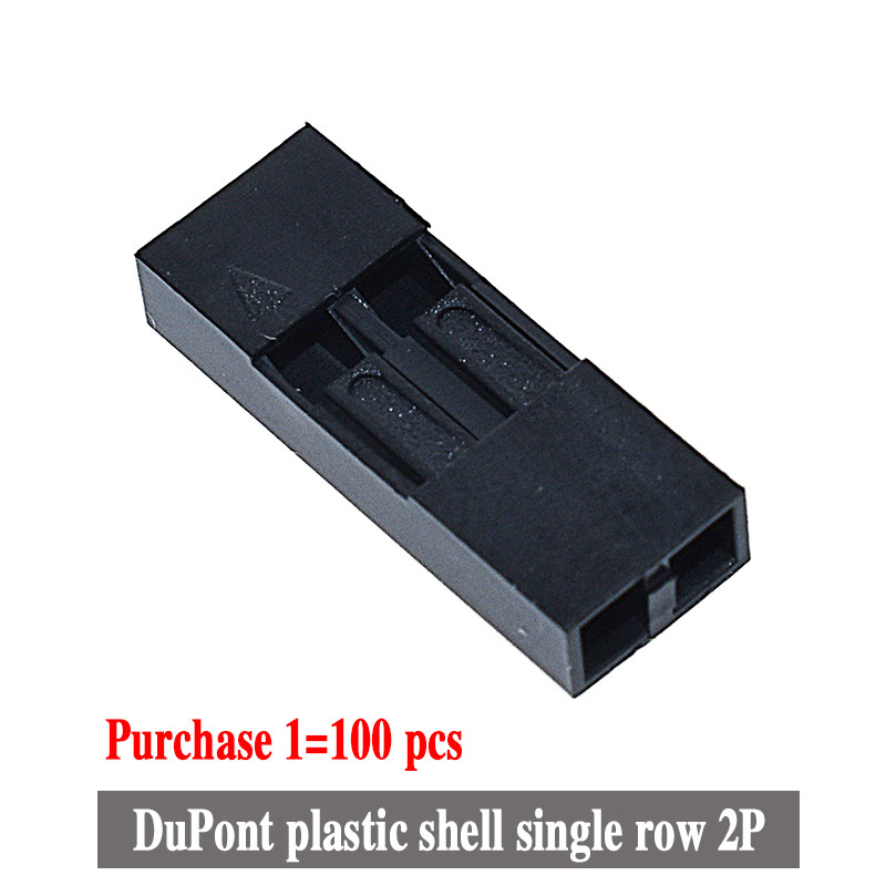 100/500pcs 2P Dupont หัว 2.54 มม.Dupont เปลือกพลาสติก Pin Head Connector Jumper สายไฟปลั๊กหญิง