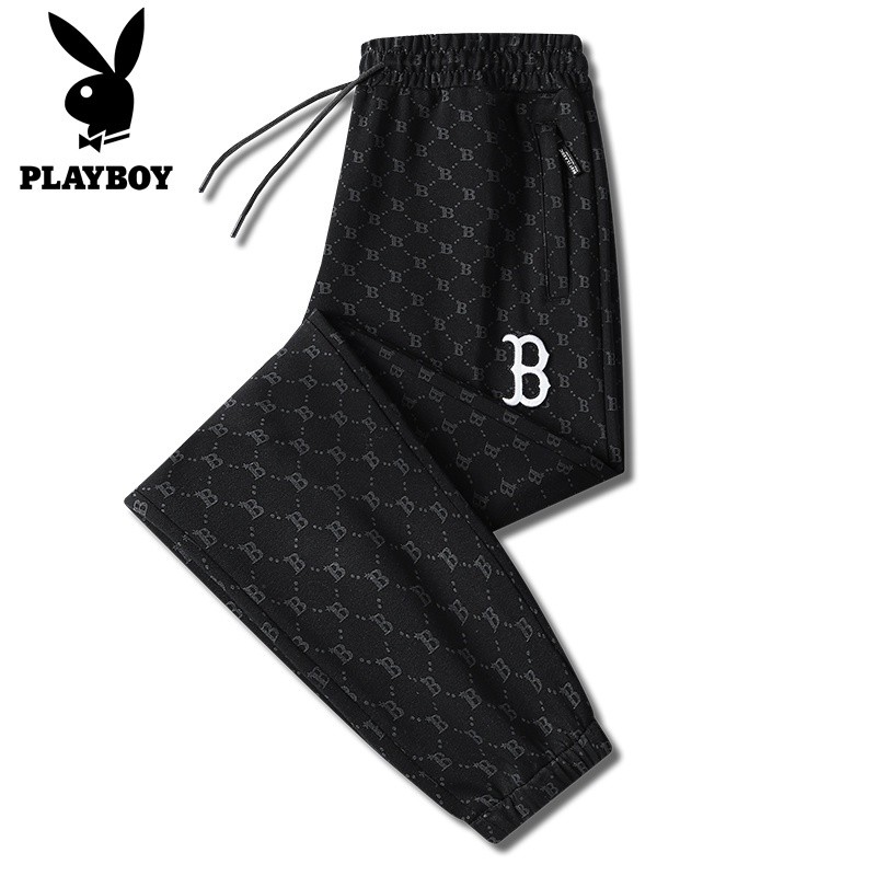 Playboy High Quality  Pants เวอร์ชั่นเกาหลี IceSilk Pants Pants Loose Casual Pants Slim Sweatpants