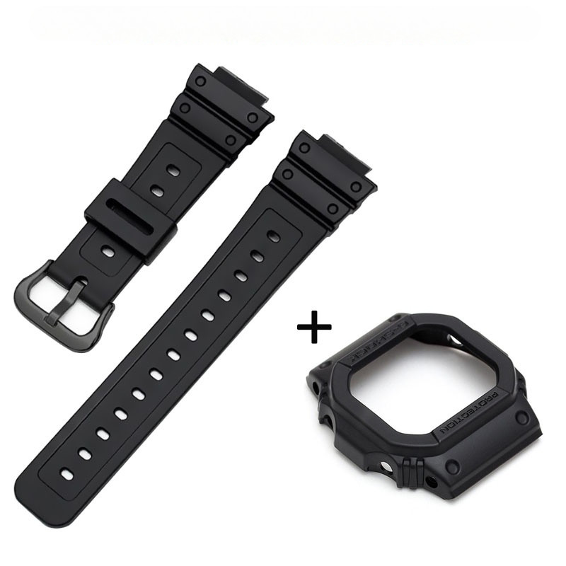 สายนาฬิกาซิลิโคนชุดนาฬิกาสําหรับ Casio G-shock 5600 Series GW-B5600 GWX-5600 DW-5600/5700/5735/5750 ยางกันน้ําเรซิ่นนาฬิกาโลโก้