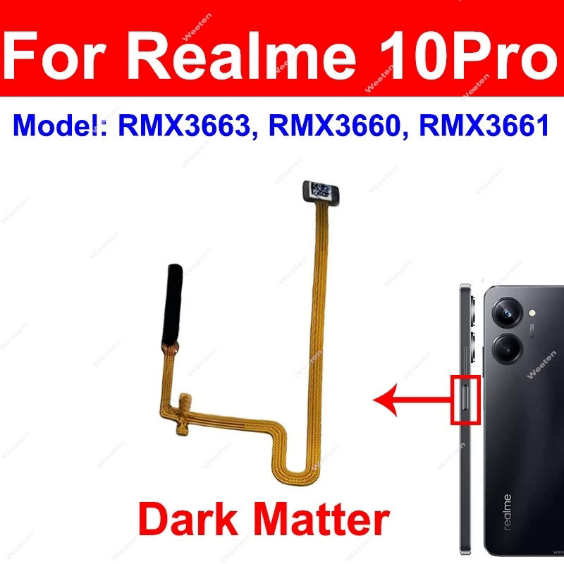 สําหรับRealme 10 10S 10Pro 5Gเซ็นเซอร์ลายนิ้วมือFlexสายด้านข้างปุ่มFingerPrint Sensor Flexสายอะไหล่