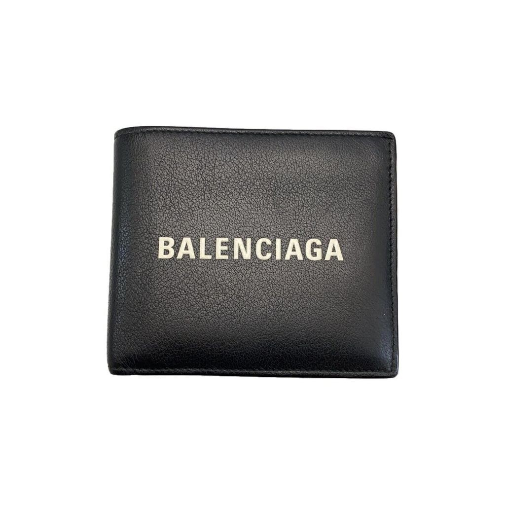 Balenciaga Bi-fold Wallet Everyday Leather Black Direct from Japan มือสอง 2342512810301
