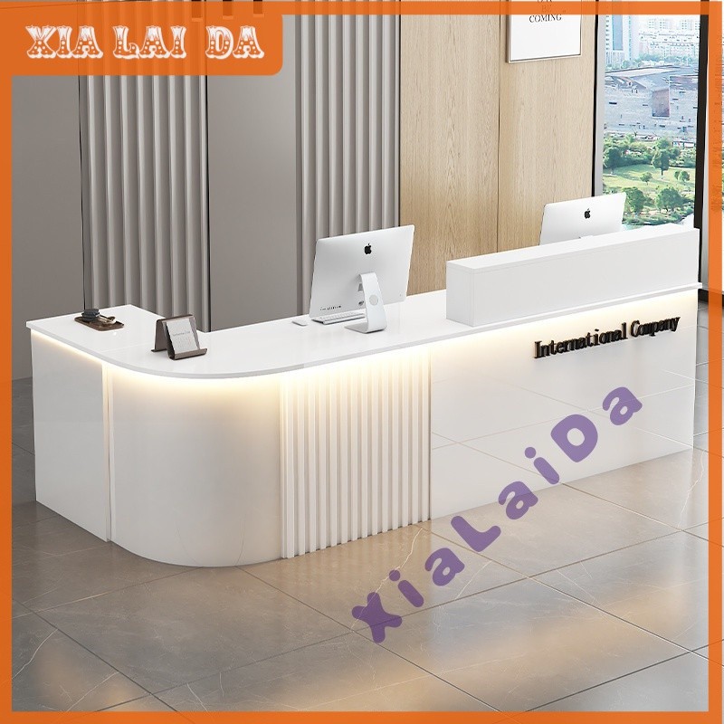 เคาเตอร์ต้อนรับ เคาน์เตอร์ +LED โต๊ะคิดเงิน บาร์กาแฟ สดใส กันน้ำ กว้าง 60 ซม
