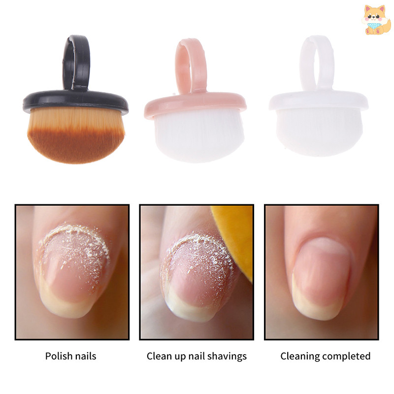 [VI] Nails Art Dust Brush Buckle Brush Oval Gel Dust Cleaning Make Up แปรงรูปแหวนเล็บเครื่องมือ TH