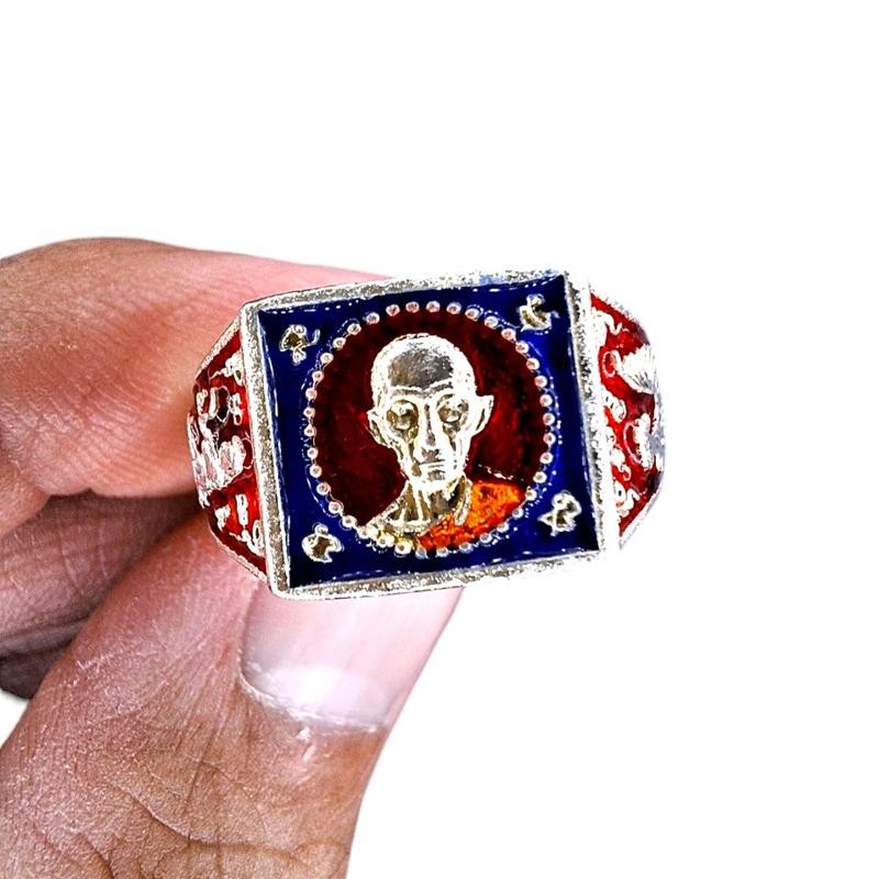 แหวนหลวงพ่อรวยลงยา ปี 60 รุ่น หลวงพ่อรวยปาสาทิโก วัดตะโก