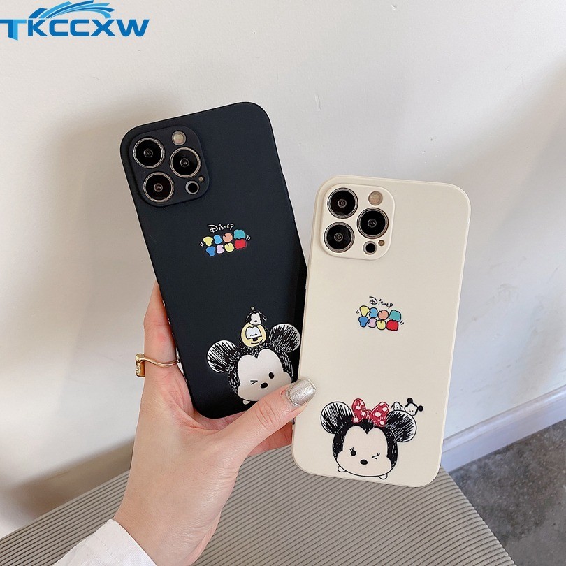 สําหรับ OPPO A3X A3 Pro Reno 12F 12 Pro เคสโทรศัพท์ Disneys Mickeys Minnies เมาส์ซิลิโคนขอบสี่เหลี่ยมปกอ่อน