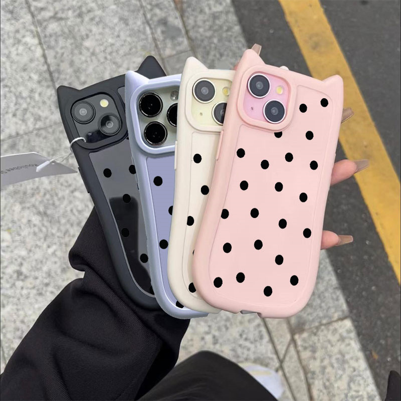 ส่งจากไทย โบว์สวย IPhone 15 11 13 14 Pro Max XR 12 Pro Multi-color Cat Case