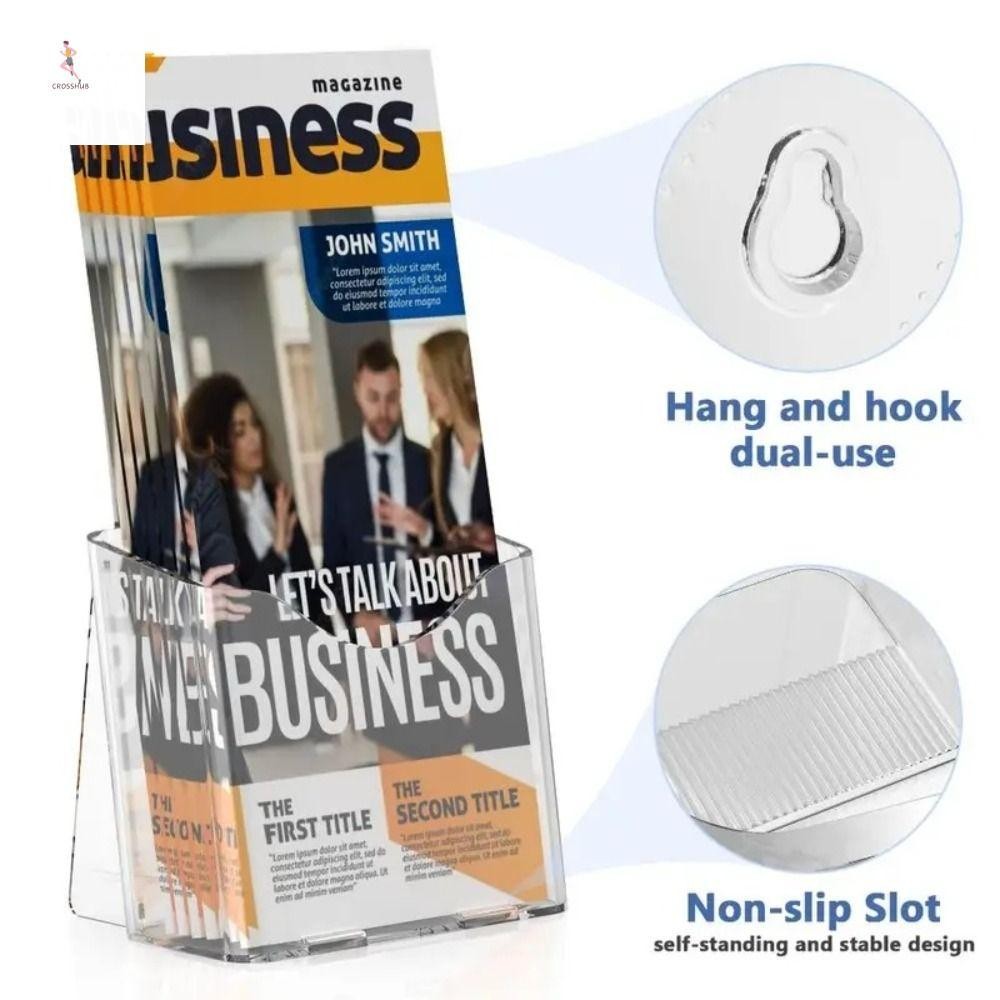 Cross A6 ที่วางโบรชัวร์, ที่วางแพมฟเล็ตอะคริลิคพลาสติก, ออแกไนเซอร์สะดวกแบบพกพาคุณภาพสูงติดผนังผู้ชาย