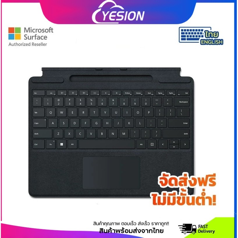 แป้นพิมพ์ ไทย เพื่อ Microsoft Surface Pro 11 10 9 8 7 7+ 6 5 4 3 Surface Go 2 3 4 Bluetooth Keyboard