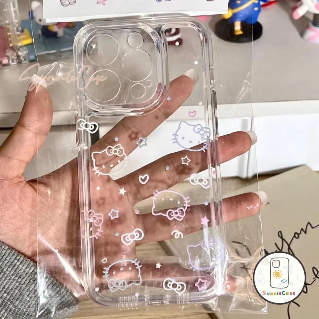 เคสไอโฟน  IPhone 15 14 11 12 13 Pro Max XS XR X Max 7 8 Plus SE 2020 น่ารักจัง helloKitty การ์ตูน จุดคลื่น  ง่าย ๆ เคส