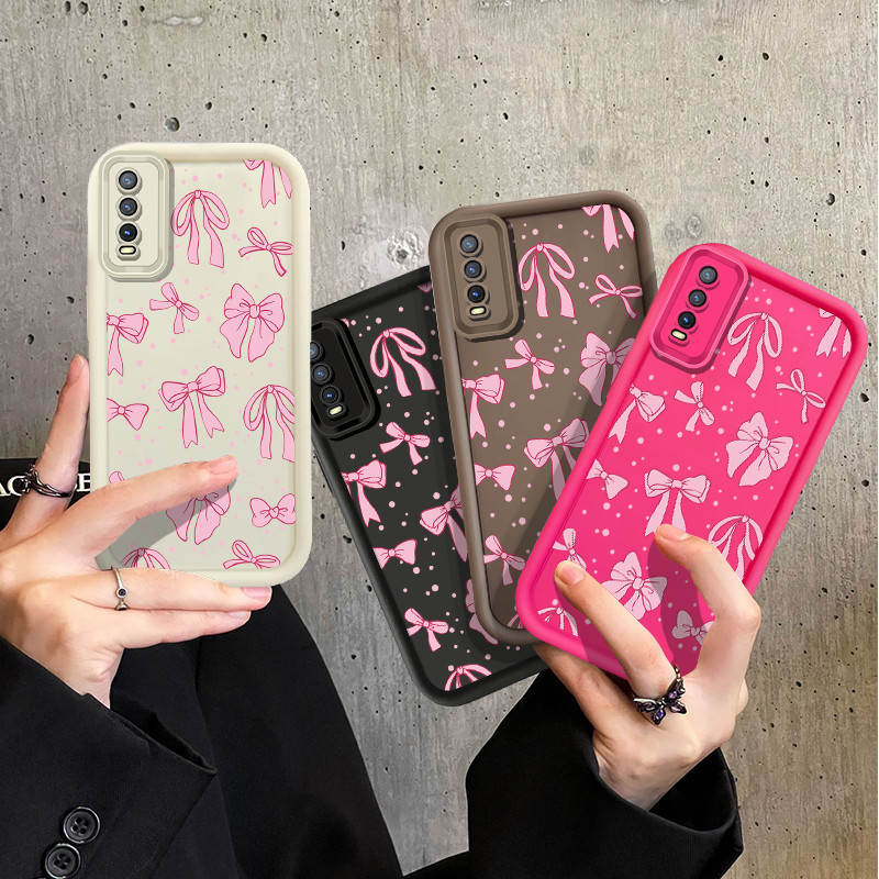น้ําผึ้งสีชมพูโบว์สําหรับredmi 9 10 10C 12 12C 13C A3 หมายเหตุ 8 Pro 9 10 10S 10 Pro 11 S 11 Pro 12 Pro POCO C65 M3 แฟชั่นหวานฤดูใบไม้ร่วงเคสโทรศัพท์