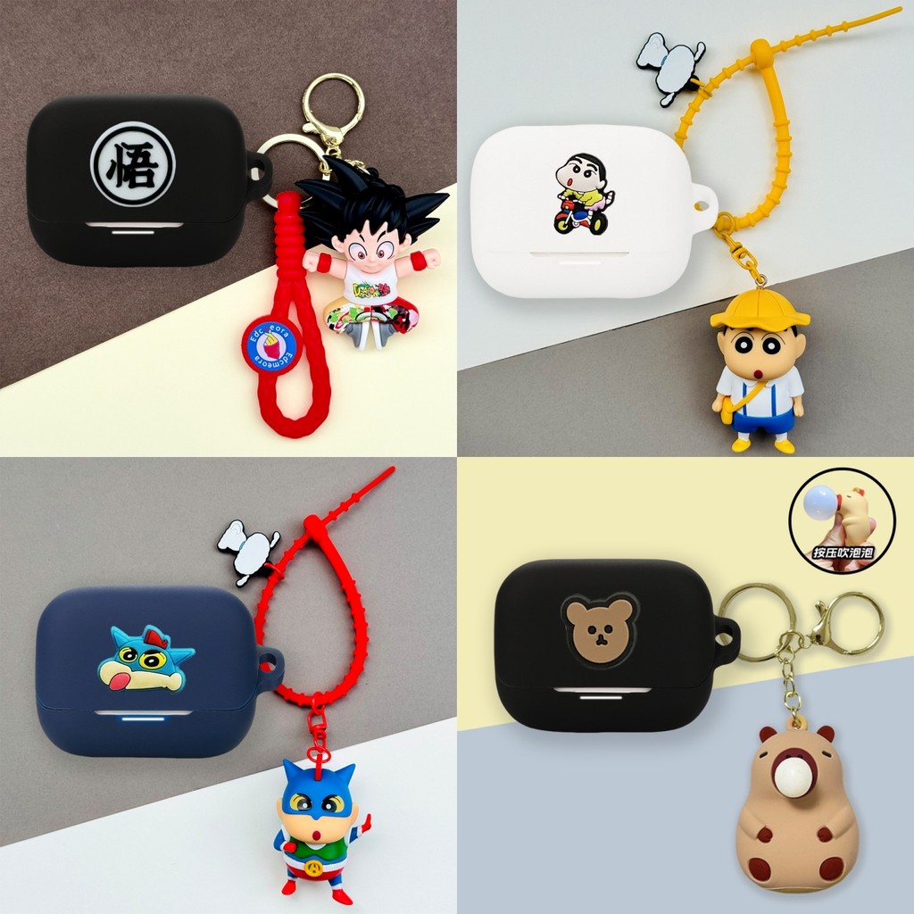 For Anker Soundcore K20i Case Cartoon Crayon Shin-chan Keychain Soundcore K20i Silicone Soft Case Cu