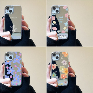 Silicon กระจกแต่งหน้าเคส For iPhone 15 11 13 16 14 12 Pro Max 16pro 15pro 13pro 16promax 13promax 15promax เคสทรศัพท์